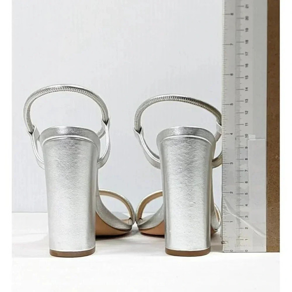 Schutz Women's Pincesa Silver Metallic High-Heel Sandals Size 6.5 B (MSRP $170) - Picture 9 of 12